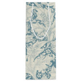 William Morris Wallflower bloemenblauw damast Wijn Cadeautas (Achterkant)