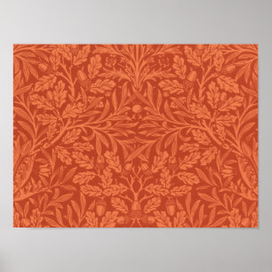 william morris wallpaper acorns and oak poster