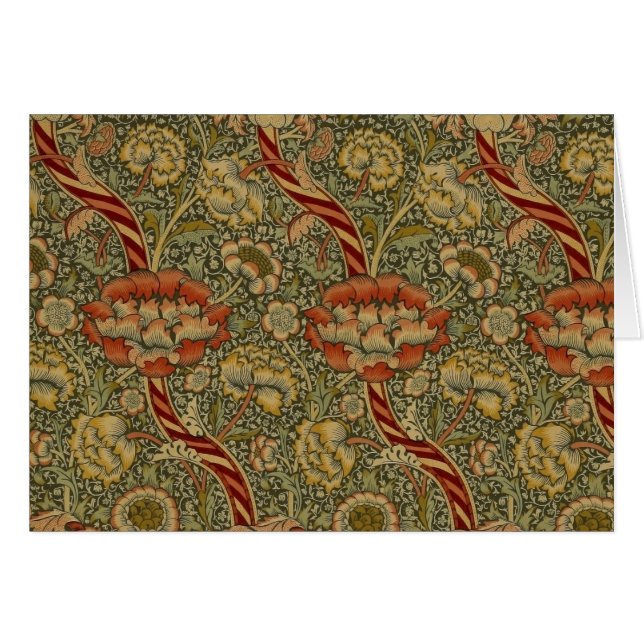 William Morris Wandle Anglais Floral Damask Design (Devant horizontal)