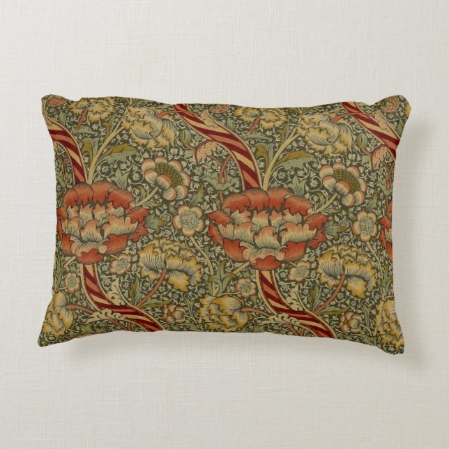 William Morris Wandle Engels Bloemen Damask Design Accent Kussen (Achterkant)