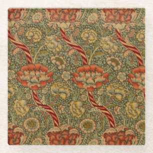 William Morris Wandle Engels Bloemen Damask Design Glazen Onderzetter