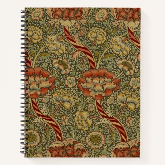 William Morris Wandle Engels Bloemen Damask Design Notitieboek (Voorkant)