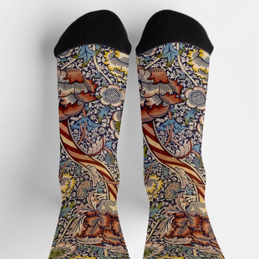 William Morris Wandle Engels Bloemen Damask Design Sokken (Top)