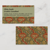 William Morris Wandle Engels Bloemen Damask Design Visitekaartje (Voorkant / Achterkant)