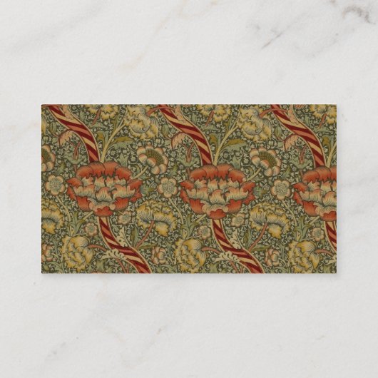 William Morris Wandle Engels Bloemen Damask Design Visitekaartje (Achterkant)