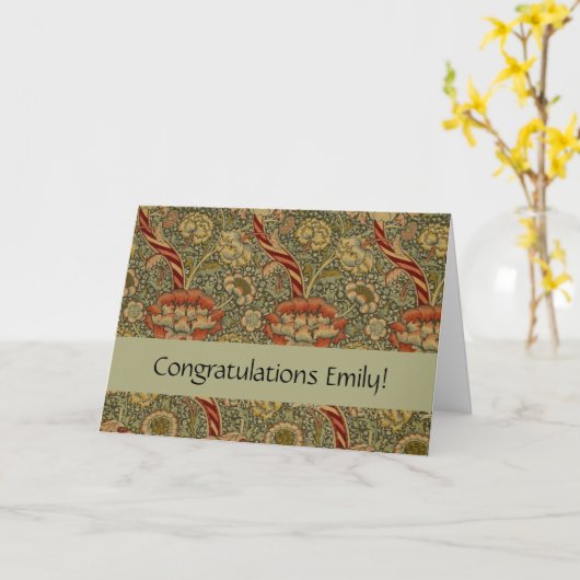 William Morris Wandle Engelse Bloemendamask Ontwer Kaart (Gele Bloem)