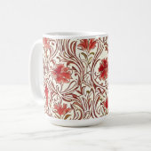 William Morris Waterverf Gold Red Brown Ivory Koffiemok (Voorkant links)
