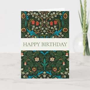 WILLIAM MORRIS WENSKAART "HAPPY BIRTHDAY" KAART