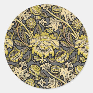 William Morris Wey Floral Wallpaper Ronde Sticker
