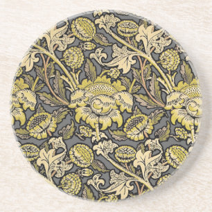 William Morris Wey Floral Wallpaper Zandsteen Onderzetter
