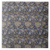  William Morris Wey Pattern Blue Achtergrond Tegeltje (Voorkant)