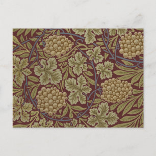William Morris Wijnstok Druivenrood Groene Kunst Briefkaart