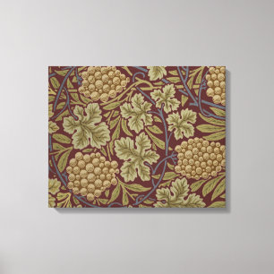 William Morris Wijnstok Druivenrood Groene Kunst Canvas Afdruk