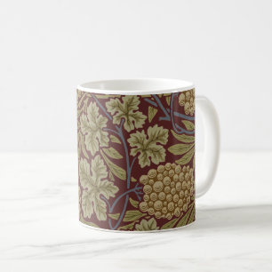 William Morris Wijnstok Druivenrood Groene Kunst Koffiemok