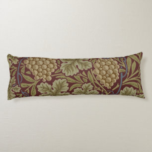 William Morris Wijnstok Druivenrood Groene Kunst Lichaamskussen