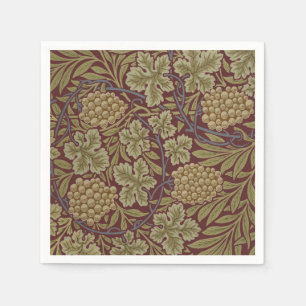 William Morris Wijnstok Druivenrood Groene Kunst Servet