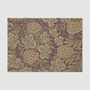 William Morris Wijnstok Druivenrood Groene Kunst Tissuepapier