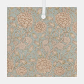 William Morris Wild Tulip Bloemen Ontwerp Glas Ornament (Achterkant)