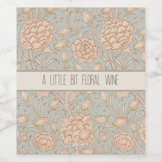 William Morris Wild Tulip Bloemen Ontwerp Wijn Etiket (Enkel label)