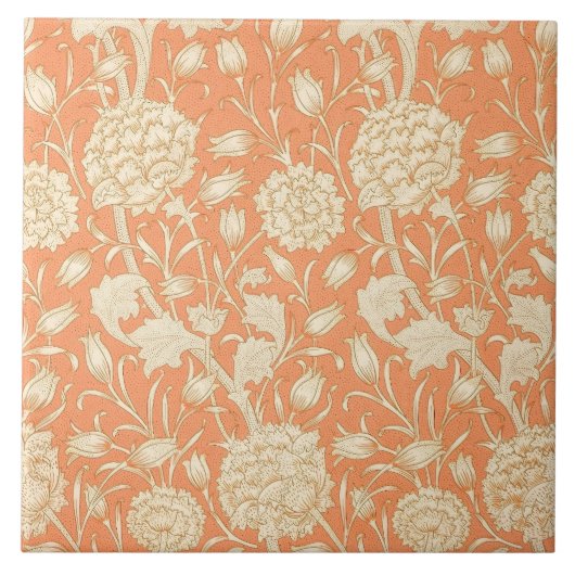 William Morris Wild Tulip Bloempatroon Tegeltje (Voorkant)