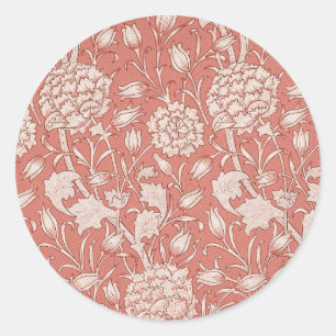 William Morris Wild Tulip Classic Victoriaans ontw Ronde Sticker