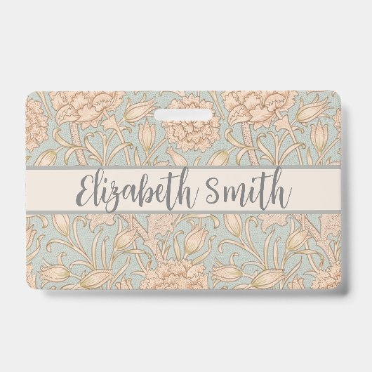 William Morris Wilde Tulp Bloem Bloemendesign Badge (Voorzijde)