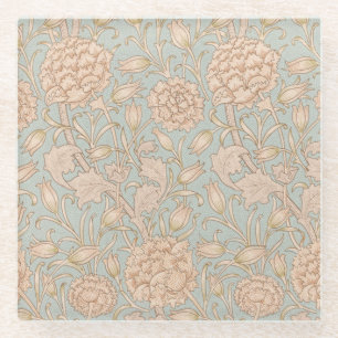 William Morris Wilde Tulp Bloem Bloemontwerp Glazen Onderzetter