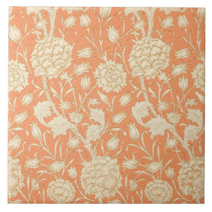 William Morris Wilde Tulp Oranje Bloemmotief Kunst Tegeltje