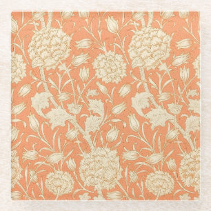 William Morris Wilde Tulp Vintage Bloempatroon Glazen Onderzetter