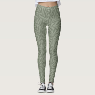 William Morris Wilgenpatroon Antiek Salie Groen Leggings