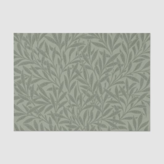 William Morris Wilgpatroon Antiek Saliegroen Tissuepapier (Voorkant)