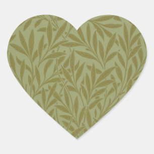William Morris Willow Antiek Green Leaf Vine Art Hart Sticker