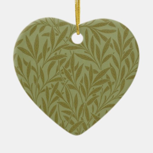 William Morris Willow Antiek Green Leaf Vine Art Keramisch Ornament (Voorkant)