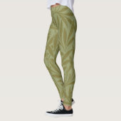 William Morris Willow Antiek Green Leaf Vine Art Leggings (Links)