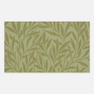 William Morris Willow Antiek Green Leaf Vine Art Rechthoekige Sticker