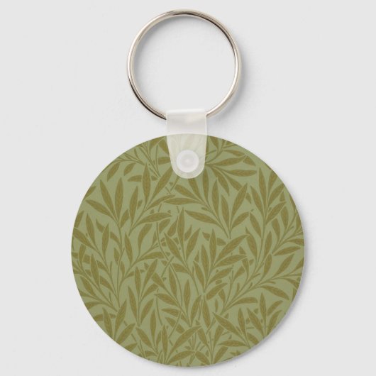 William Morris Willow Antiek Green Leaf Vine Art Sleutelhanger (Voorkant)