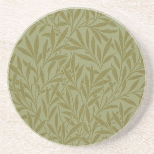 William Morris Willow Antiek Green Leaf Vine Art Zandsteen Onderzetter (Voorkant)