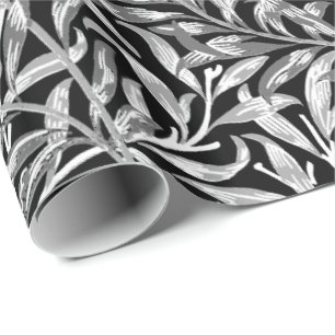 William Morris Willow Bough, Black, White & Grey Cadeaupapier