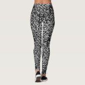 William Morris Willow Bough, Black, White & Grey Leggings (Achterkant)