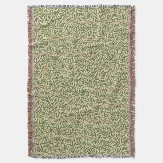 William Morris Willow Bough Green Willow Leaves Deken (Voorkant Verticaal)