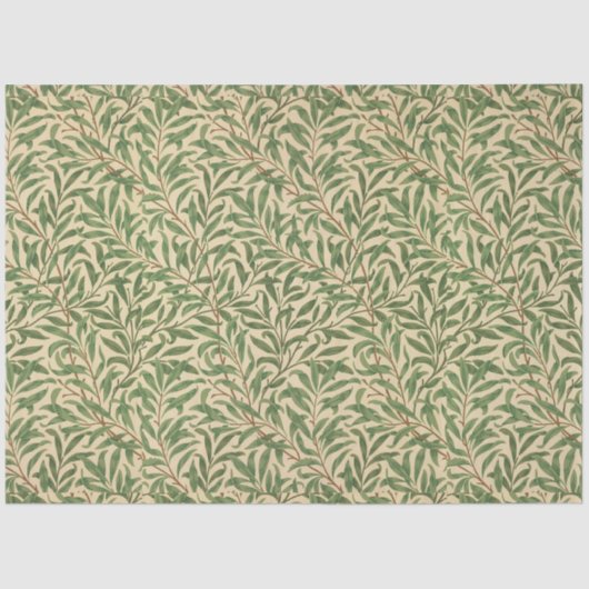 William Morris Willow Bough Green Willow Leaves Tissuepapier (Voorkant)