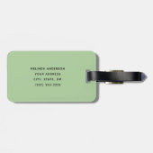 William Morris. Willow Bough.  groen Bagagelabel (Achterkant horizontaal)