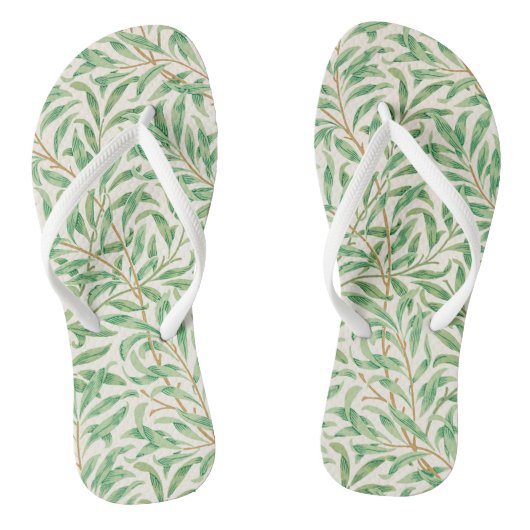 William Morris. Willow Bough.  groen Teenslippers (Voetbed)