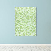 William Morris Willow Flower Classic Green Canvas Afdruk (Insitu (Houten vloer))