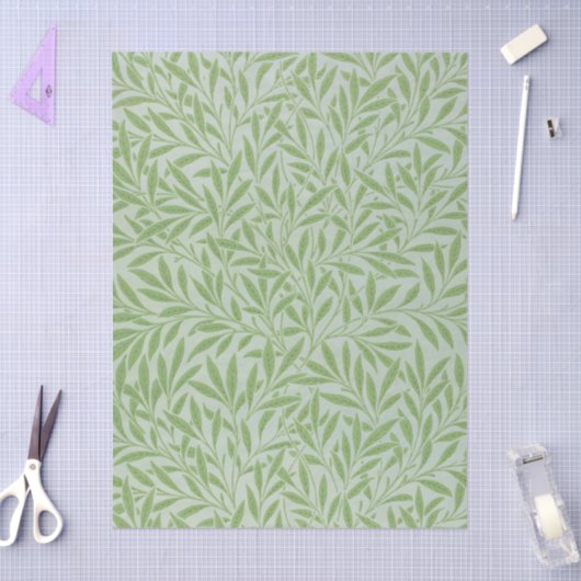 William Morris Willow Flower Classic Green Tissuepapier (Craft)