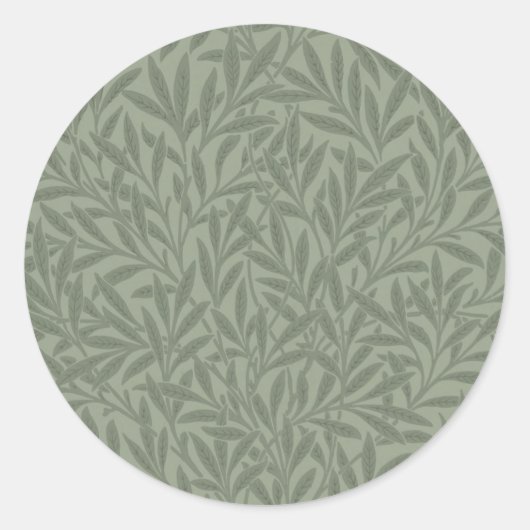 William Morris Willow Flower Classic Ronde Sticker (Voorkant)