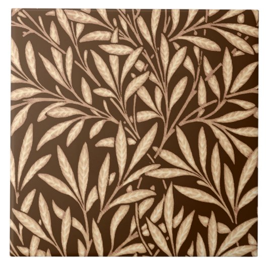 William Morris Willow Pattern, Brown and Beige Tegeltje (Voorkant)