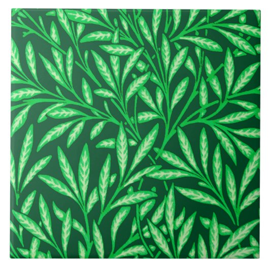William Morris Willow Pattern, Emerald Green Tegeltje (Voorkant)