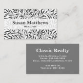 William Morris Willow Pattern, Grey / Grey & White Visitekaartje (Voorkant / Achterkant)