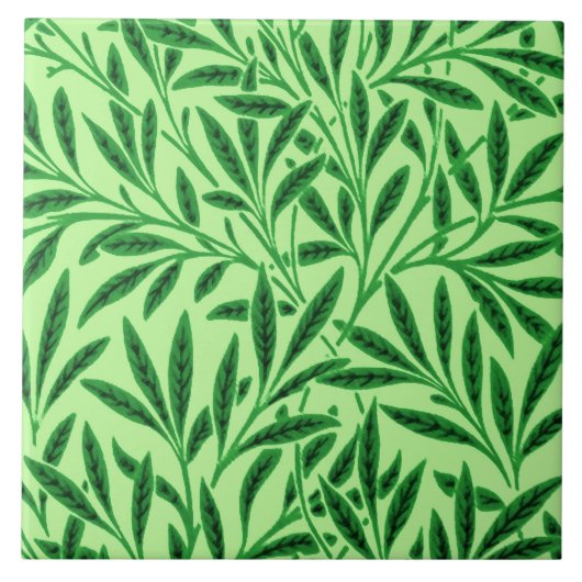 William Morris Willow Pattern, Light Jade Green Tegeltje (Voorkant)